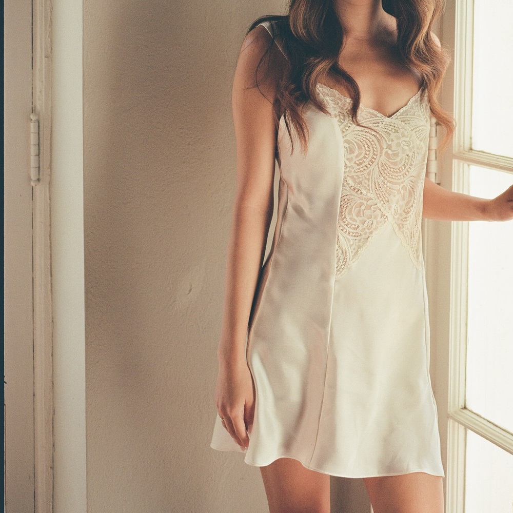 Vintage Victoria’s Secret GOLD label slip dress with lace bodice